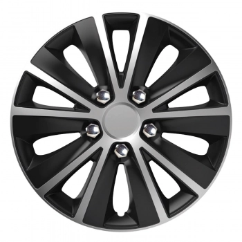 Kołpak samochodowy czarno srebrny ze śrubami chrom Rapide NC 15" cali