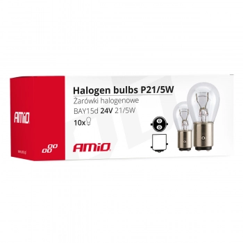 Żarówki halogenowe P21/5W BAY15D 24V 21W/5W 10 szt. (E4) AMIO-01007