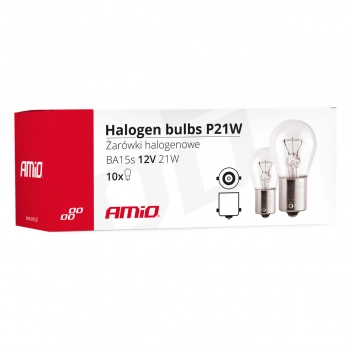 Żarówki halogenowe P21W BA15s 12V 10 szt. (E8) AMIO-01491