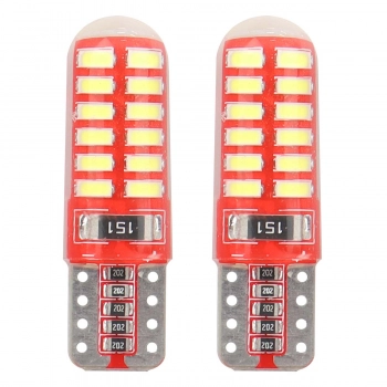 Żarówki LED CANBUS 24SMD 3014 T10e W5W SILCA White 12V AMIO-01444