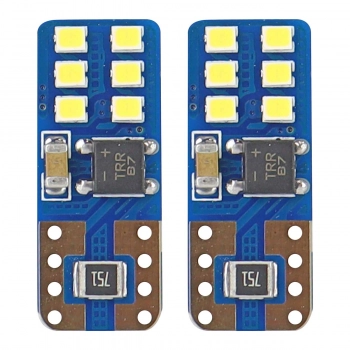 Żarówki LED CANBUS 12SMD UltraBright 2016 T10e W5W White 12V 24V AMIO-01638