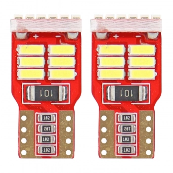 Żarówki LED CANBUS 18SMD 4014 T10e W5W White 12V AMIO-01286