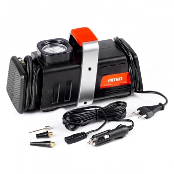 Kompresor samochodowy pompka 12V 230V ACOMP-02 AMIO-01134
