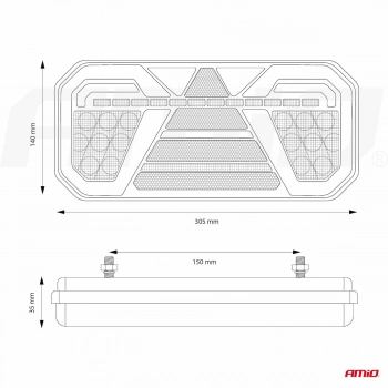 Lampa tylna zespolona LED RCL-04-L dynamiczna lewa AMIO-02368
