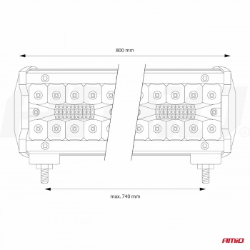 Lampa robocza panelowa LED BAR AWL31 660W 80cm 66000lm AMIO-02545