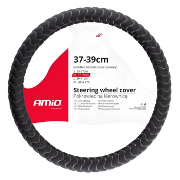 Pokrowiec nakładka na kierownicę samochodową M 37-39cm SWC-32-M AMIO-02805