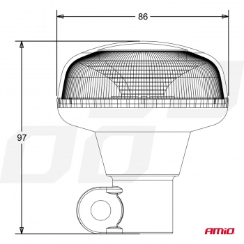 Lampa ostrzegawcza błyskowa mini kogut 18 LED R65 R10 12V 24V W21p AMIO-02922