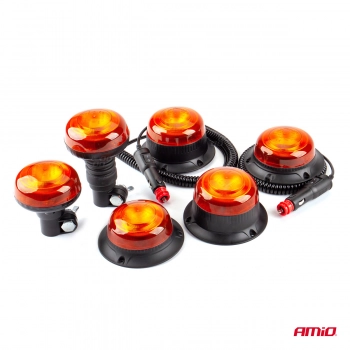 Lampa ostrzegawcza błyskowa mini kogut 18 LED R65 R10 12V 24V W21p AMIO-02922