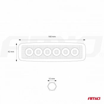 Lampa robocza halogen LED szperacz AWL01 6 LED AMIO-01612