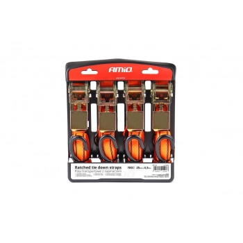 Pasy transportowe z napinaczem - zestaw komplet 700 kg 25 mm 4,5 m 4 szt. BELT-03 AMIO-02496