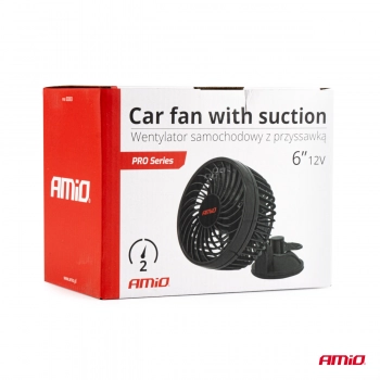 Wiatrak samochodowy wentylator z przyssawką 12V AMIO-03003