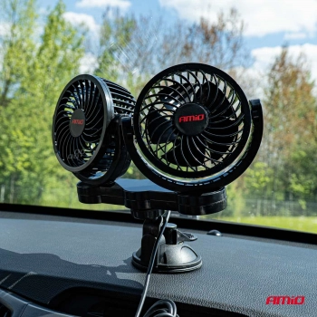Wentylator wiatrak samochodowy z przyssawką 12V AMIO-03010