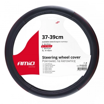 Pokrowiec nakładka na kierownicę samochodową M 37-39cm SWC-28-M AMIO-02565