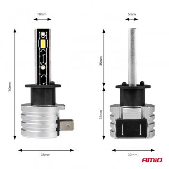 Żarówki samochodowe LED seria H-mini H1 6500K Canbus AMIO-03329