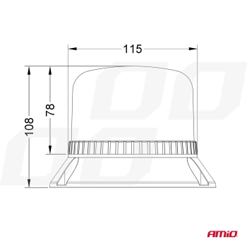 Lampa ostrzegawcza błyskowa kogut 60 LED W22M 12V 24V AMIO-03337