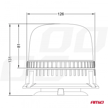 Lampa ostrzegawcza błyskowa kogut 24 LED W25M 12V 24V AMIO-03340