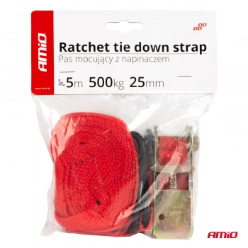 Pas transportowy mocujący z napinaczem 500 kg 25 mm 5 m BELT-02 AMIO-01724