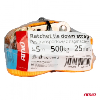 Pas transportowy z napinaczem 500 kg 25 mm 5 m BELT-07 AMIO-02875