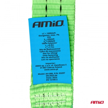 Pas transportowy z napinaczem 2000kg 38mm 8m AMIO-03297