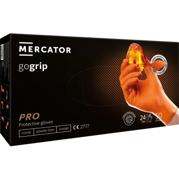 Rękawice nitrylowe Mercator GoGrip Orange 50 sztuk rozmiar M