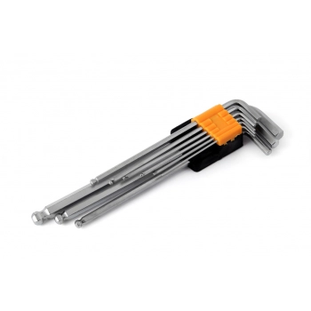 Klucze IMBUS zestaw kluczy imbusowych długie 230 mm 9 szt. AMIO-01721