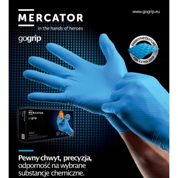 Rękawice nitrylowe Mercator GoGrip Blue 50 sztuk rozmiar L
