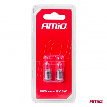 Żarówki halogenowe H6W 12V 6W BAX9S 2szt. blister AMIO-03355