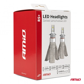 Żarówki samochodowe LED seria RS+ H4 50W Canbus slim AMIO-01082