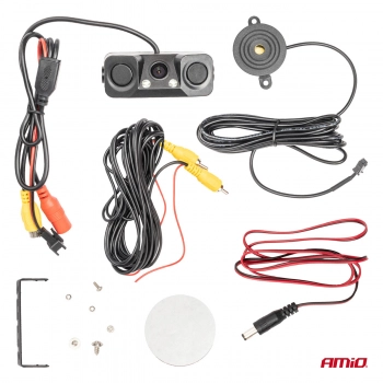 Kamera cofania z czujnikami parkowania 2w1 HD-602 LED 12V AMIO-03541
