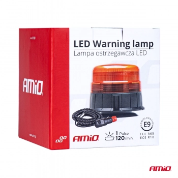Lampa ostrzegawcza błyskowa kogut 39 LED magnes R65 R10 12V 24V WAR11M AMIO-01500