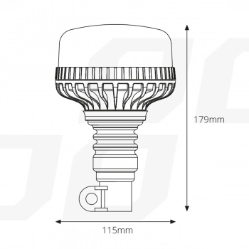 Lampa ostrzegawcza błyskowa kogut 36 LED flex R65 R10 12V 24V W03p AMIO-02293