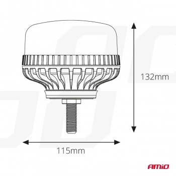 Lampa ostrzegawcza błyskowa kogut 36 LED śruba R65 R10 12V 24V W03sb AMIO-02294
