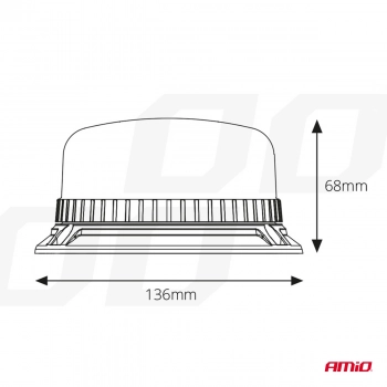 Lampa ostrzegawcza błyskowa kogut 36 LED śruby R65 R10 12V 24V W03b AMIO-02296