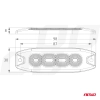 Lampa błyskowa ostrzegawcza płaska 4 LED R65 R10 12-24V AMIO-02298