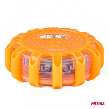 Lampa ostrzegawcza awaryjna z funkcją latarki 3xAAA IP65 12SMD + 3SMD AMIO-02499