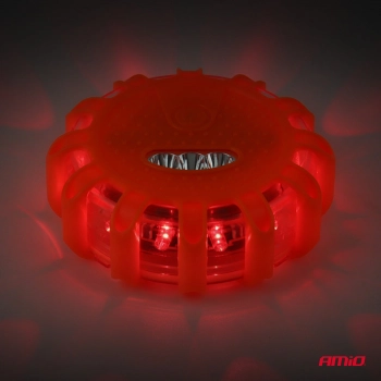 Lampa ostrzegawcza awaryjna z funkcją latarki 3xAAA IP65 12SMD + 3SMD AMIO-02499