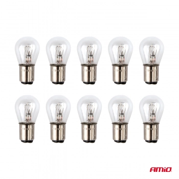 Żarówki halogenowe P21/4W 12V BAZ15d 10szt. AMIO-03369