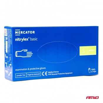 Rękawice nitrylowe niebieskie Mercator Nitrylex Basic rozmiar S 100 szt.
