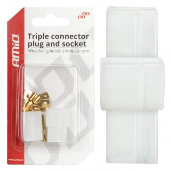 Wtyczka gniazdo kostka złącze elektryczne 3 PIN + konektory AMIO-03513