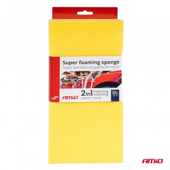 Gąbka do mycia auta samochodu miękka super piana AMIO-03842