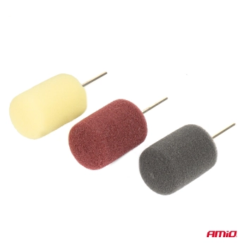 Gąbki pady polerskie mini zestaw do polerowania detali owalne 3 el. AMIO-03716