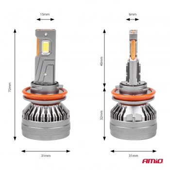 Żarówki samochodowe LED seria HP Full Canbus H8 H9 H11 H16 6500K AMIO-03677
