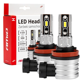 Żarówki samochodowe LED seria H-mini H8 H9 H11 H16 6500K Canbus AMiO-03333