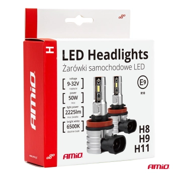 Żarówki samochodowe LED seria H-mini H8 H9 H11 H16 6500K Canbus AMiO-03333