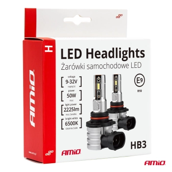 Żarówki samochodowe LED seria H-mini HB3 9005/HIR1 9011/H10 6500K Canbus AMIO-03334