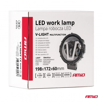 Lampa robocza LED V-LIGHT dodatkowa ozdobna 12V 24V AMIO-03697