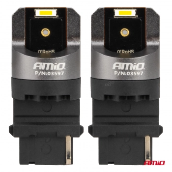 Żarówki LED FULL CANBUS PRO series P27W T25 2x1860SMD białe 12V 24V AMIO-03597