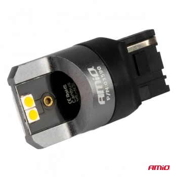 Żarówki LED CANBUS PRO WY21W 4x3030 SMD pomarańczowe 12V 24V AMIO-03590