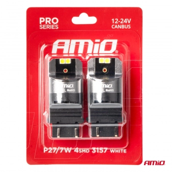 Żarówki LED CANBUS PRO series 3157 P27/7W 4x3030 SMD White 12/24V AMIO-03588