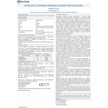 Rękawice nitrylowe czarne Mercator Nitrylex Black rozmiar S 100 szt.